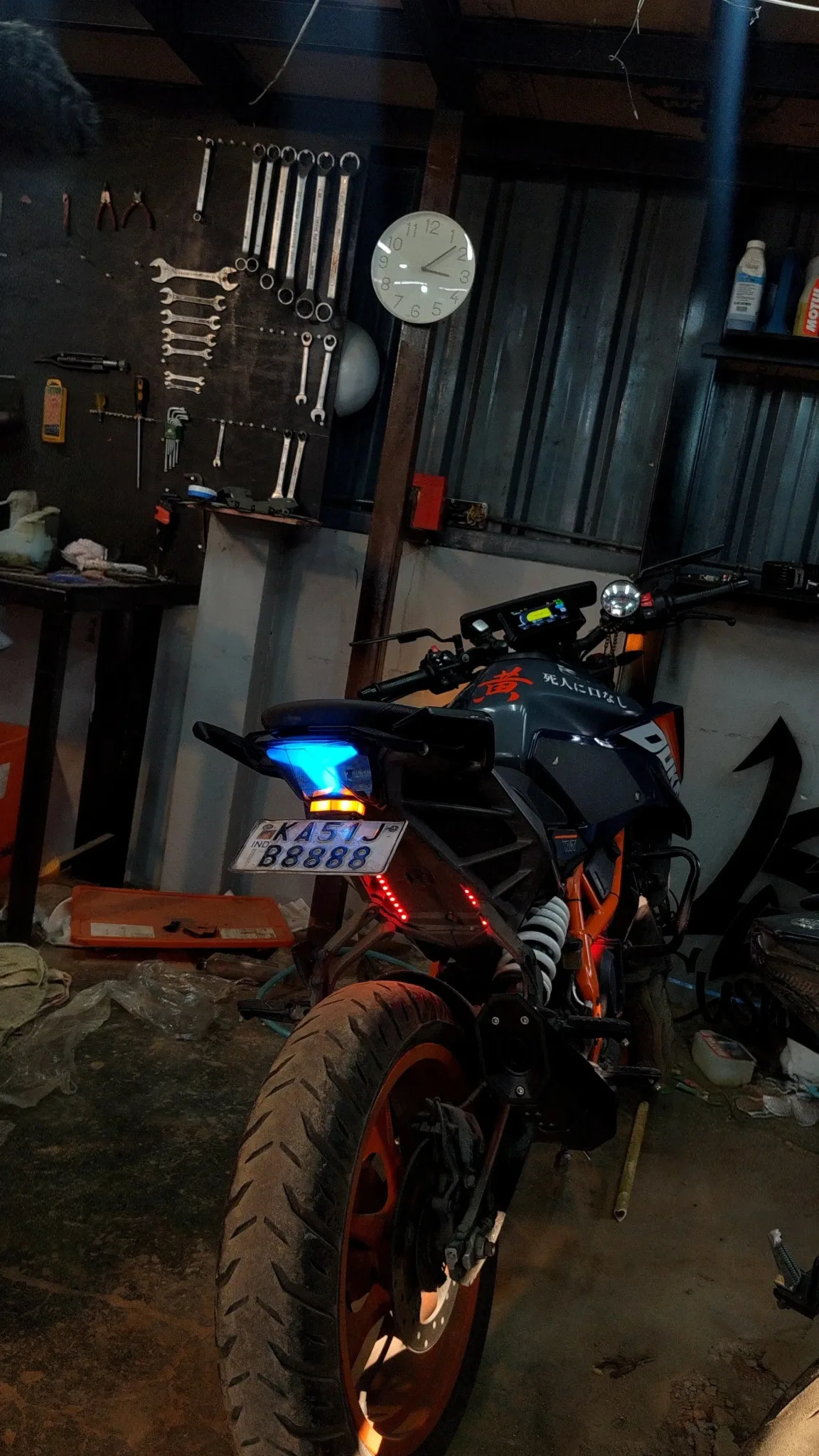 Motorcycle rear-end cleanup example